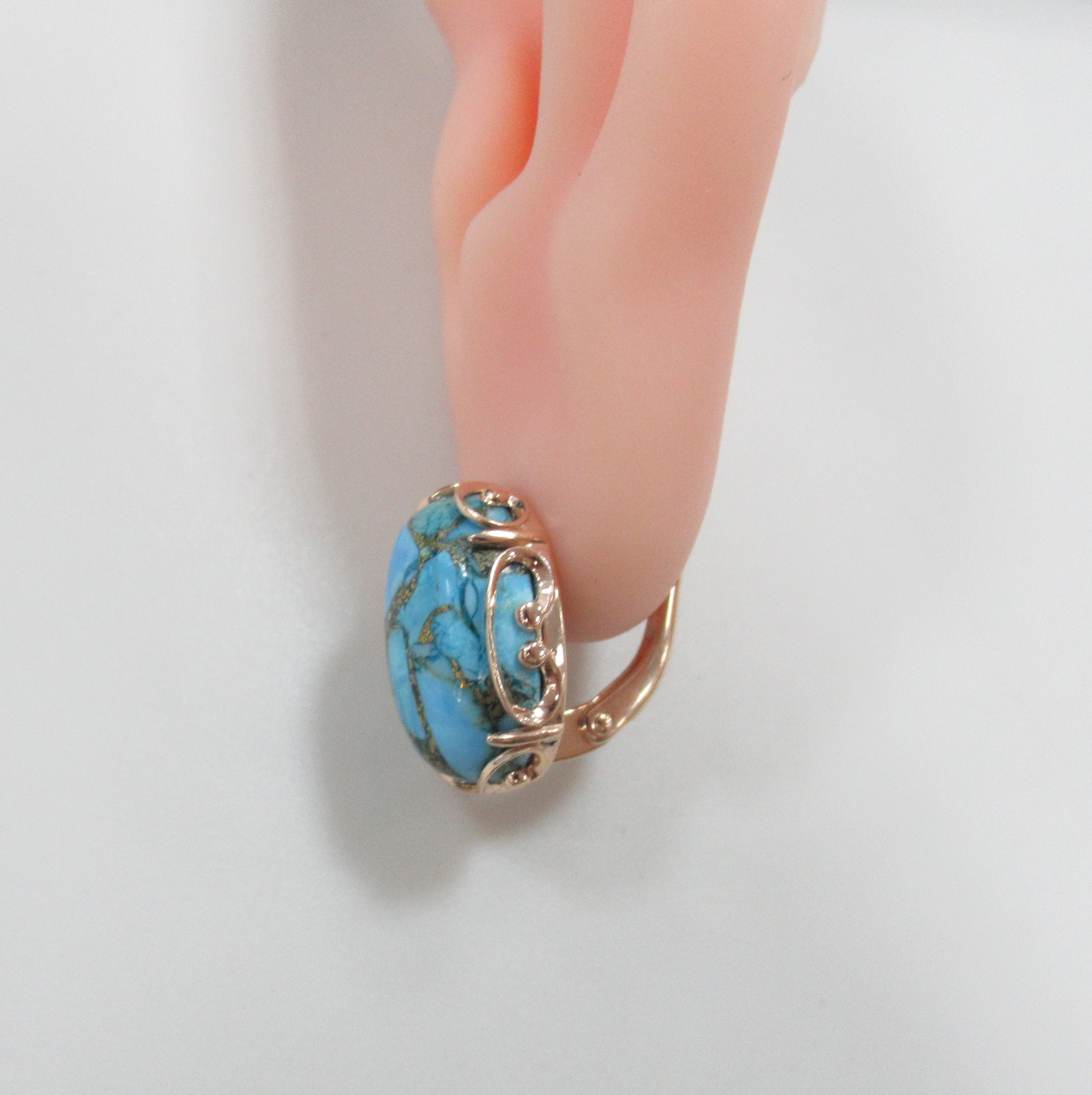 Серебряные серьги с бирюзой